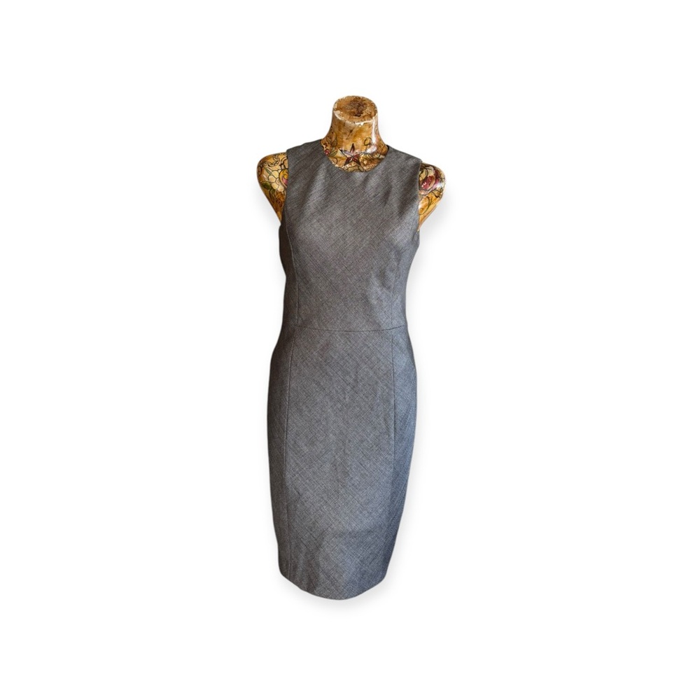 Theory dress chic sleeveless dress sophisticated gray business casual wool blend